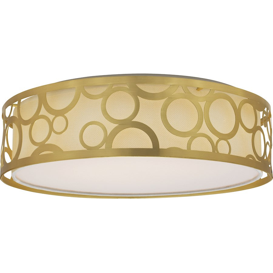 Nuvo Lighting LED Decor 15" Filigree Flush, White Shade/Natural Brass - 62-986R1