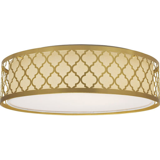 Nuvo Lighting LED Decor Filigree Flush, White Shade/Natural Brass - 62-987R1