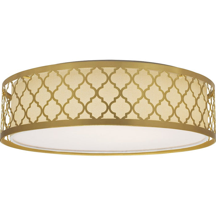 Nuvo Lighting LED Decor Filigree Flush, White Shade/Natural Brass - 62-987R1