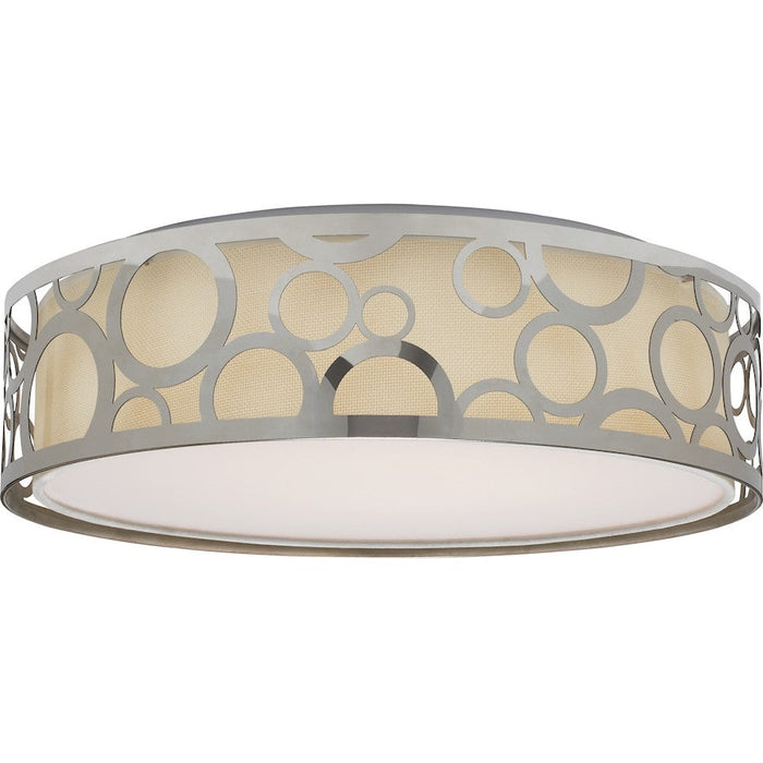 Nuvo Lighting LED Decor 15" Filigree Flush, White Shade/Nickel - 62-988R1