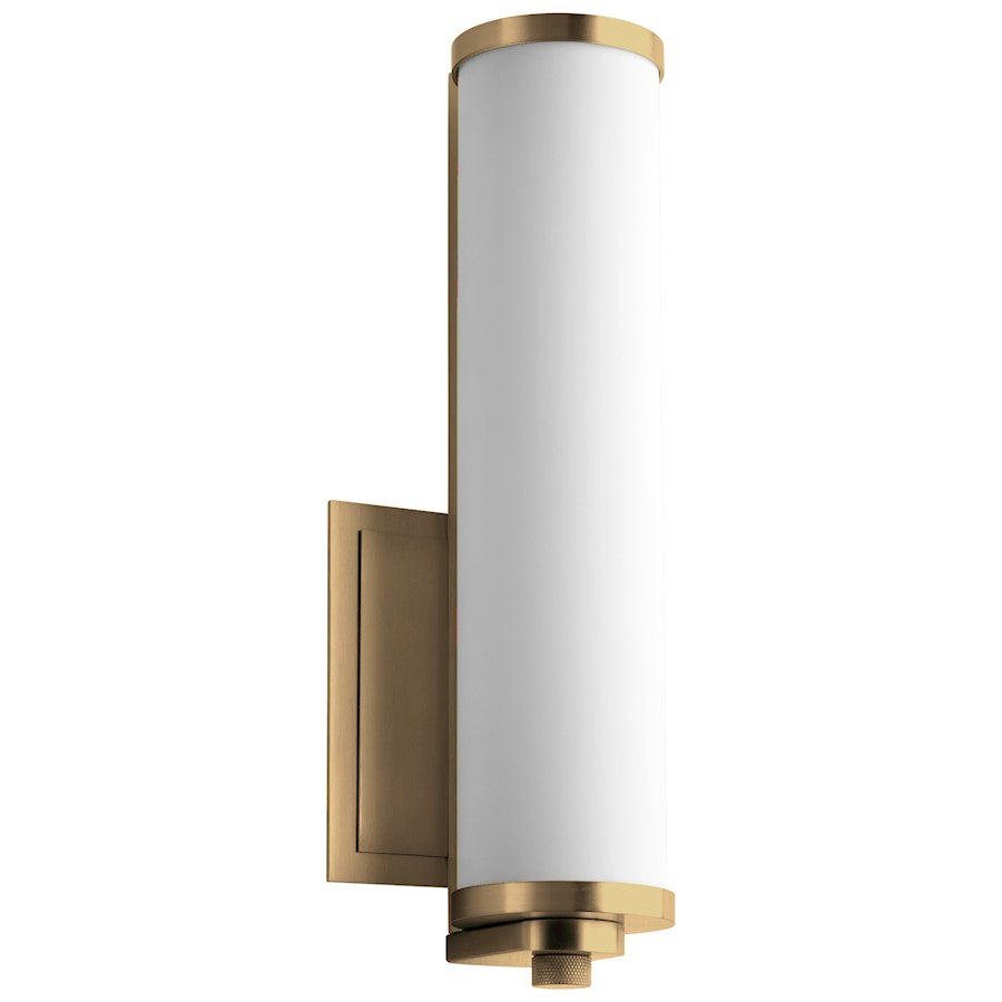 Oxygen Lighting Tempus 1 Light Sconce, Aged Brass/Matte White - 3-5000-40