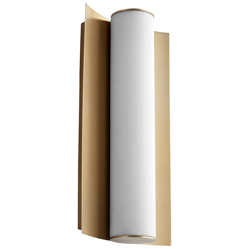 Oxygen Lighting Wave 1 Light Sconce, Aged Brass/Matte White - 3-5020-40