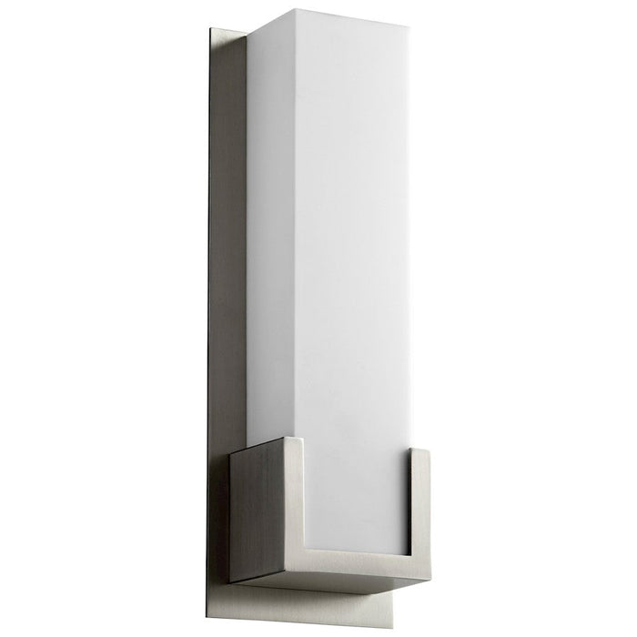 Oxygen Lighting Orion 1 Light Sconce, Satin Nickel/Matte White - 3-540-24