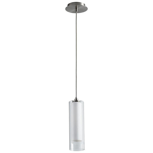 Oxygen Lighting Gratis 1 Light Pendant, Satin Nickel/Satin Opal - 3-609-124