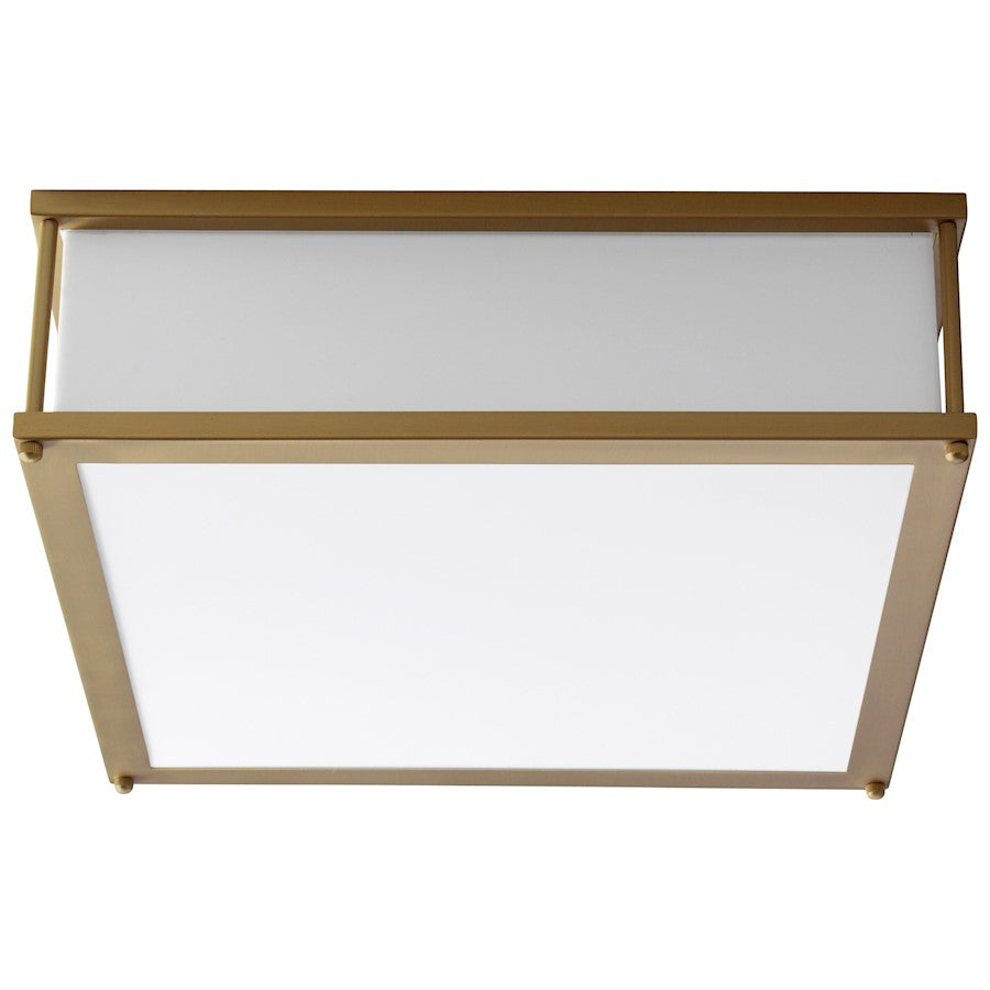 Oxygen Lighting Modulo 2 Light Ceiling Mount, Aged Brass/Matte White - 3-683-40