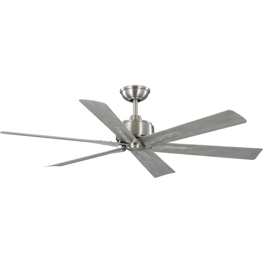 Progress Lighting Brazas 56" 6-Blade Ceiling Fan, Brushed Nickel - P250100-009