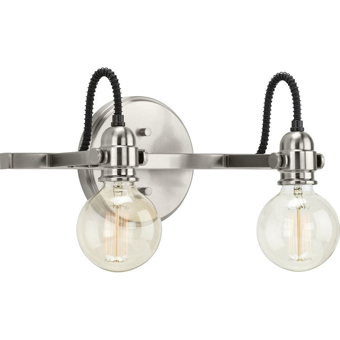 Progress Lighting Axle 2 Light Vintage Bath Vanity, Brushed Nickel - P300190-009