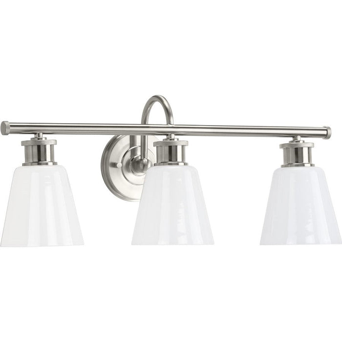 Progress Lighting Ashford 3 Light Bath Vanity, Brushed Nickel/Opal - P300316-009