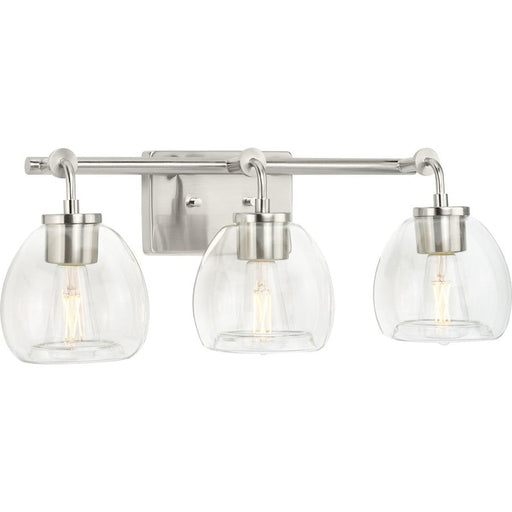 Progress Lighting Caisson 3 Light NK/Clear Urban Industrial Vanity - P300347-009