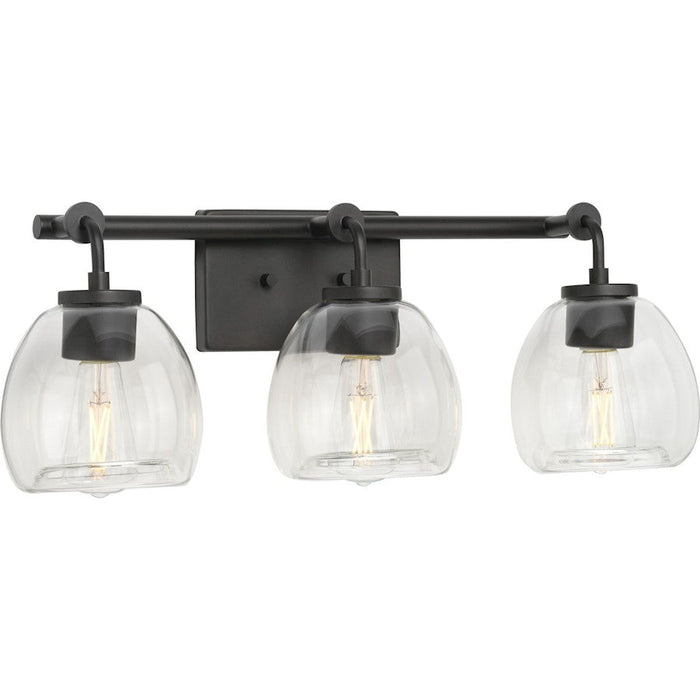 Progress Lighting Caisson 3-Lt Graphite/Clear Industrial Vanity - P300347-143