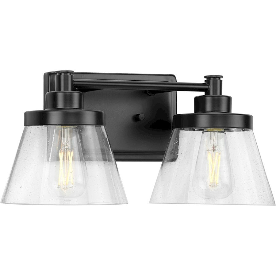 Progress Lighting Hinton 2 Light BK/Clear Seeded Farmhouse Vanity - P300349-31M