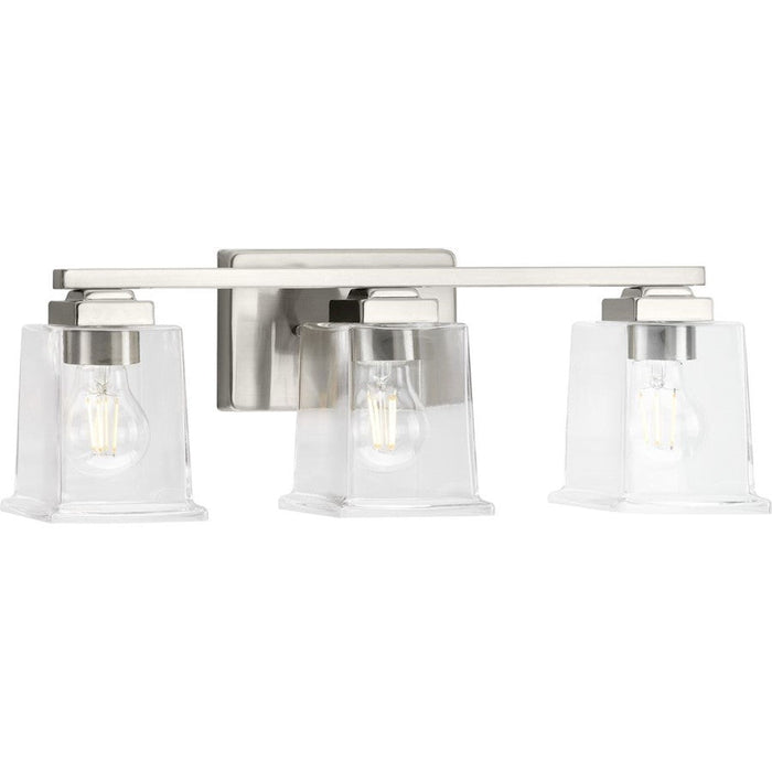 Progress Lighting Gilmour 3 Light Modern Farmhouse NK/Clear Vanity - P300379-009