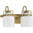 Progress Lighting Fessler 2-Light Bath Light, Vintage Brass Opal - P300439-163