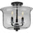 Progress Lighting Winslett Black 3-LT Semi-Flush, Seeded - P350153-031