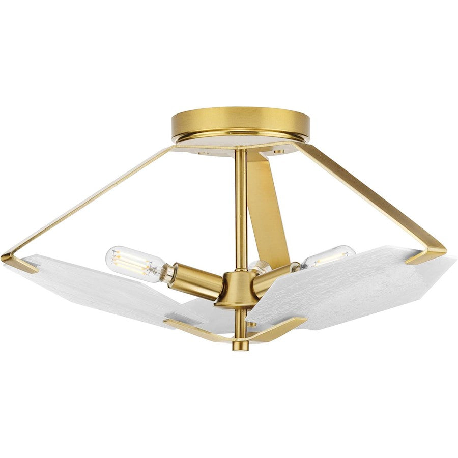 Progress Lighting Rae 3-LT Semi-Flush Convertible, White Alabaster - P350158-109