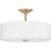 Progress Lighting Inspire 18" 3-Lt Brass Summer Linen Semi-Flush - P350167-012