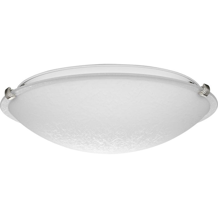 Progress Lighting Linen Dome 16-1/4" 3-Lt NK/Etched Linen Flush - P350178-009