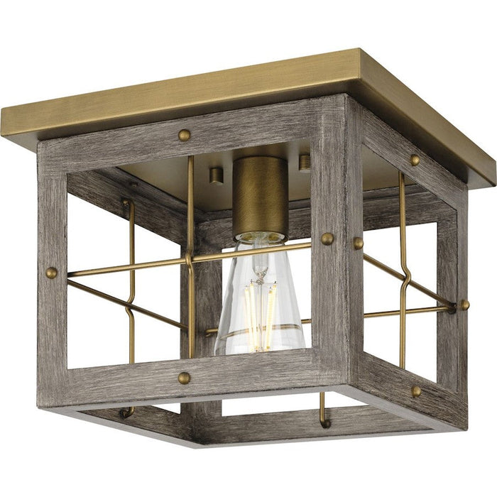 Progress Lighting Hedgerow 1 Light Farmhouse Flush Mount, Aged Oak - P350197-175