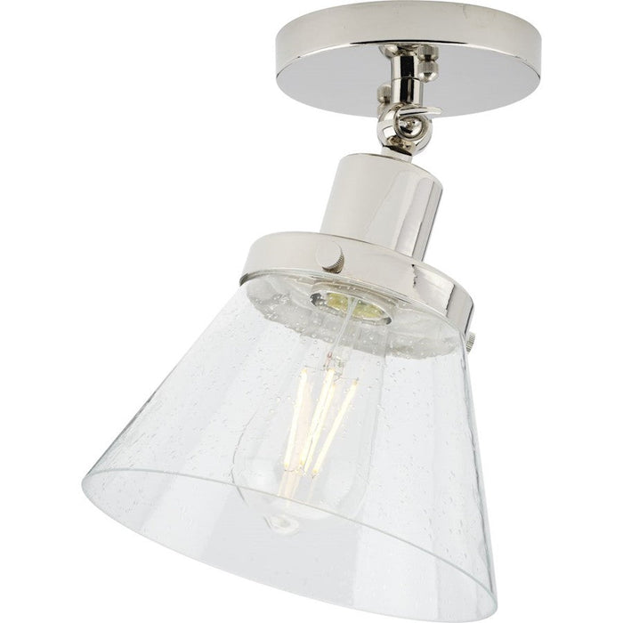 Progress Lighting Hinton 1 Light Flush Mount, Nickel /Clear Seeded - P350198-104