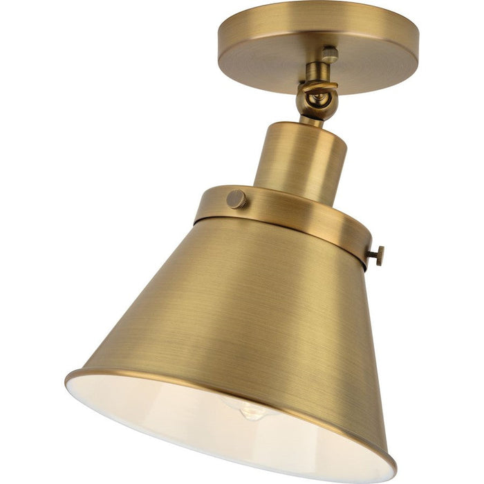 Progress Lighting Hinton 1 Light Flush Mount, Vintage Brass - P350199-163