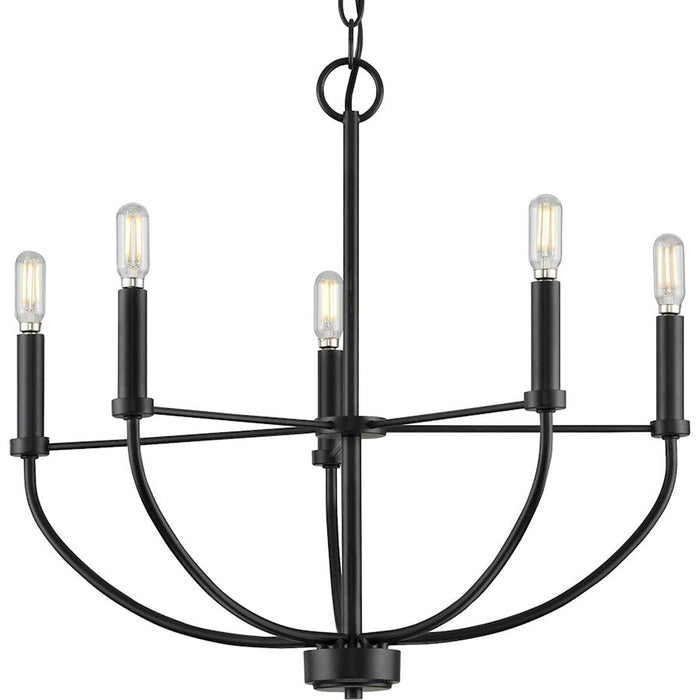 Progress Lighting Leyden 5 Light Chandelier, Matte Black - P400202-031