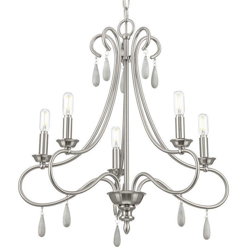 Progress Lighting Vinings 5 Light Coastal Chandelier, Nickel - P400267-009