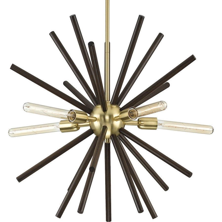 Progress Lighting Thorpe 5 Light Mid-Century Chandelier, Brass - P400270-012