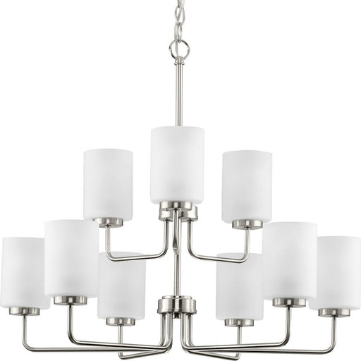 Progress Lighting Merry 9 Light Chandelier, Brushed Nickel/Etched - P400276-009