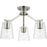 Progress Lighting Vertex 3-Lt Convertible Chandelier, Nickel/Clear - P400340-009