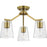 Progress Lighting Vertex 3-Lt Convertible Chandelier, Gold/Clear - P400340-191