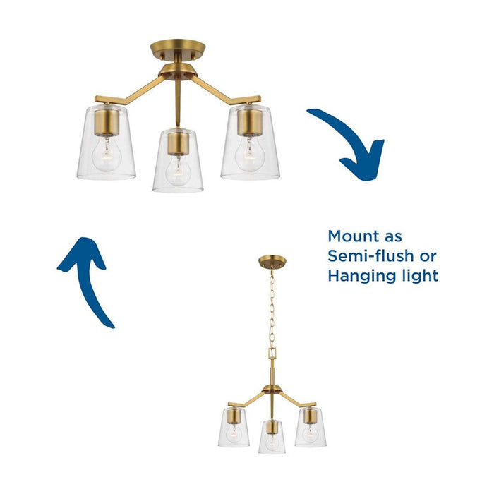 Progress Lighting Vertex 3-Light Convertible Chandelier