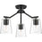 Progress Lighting Vertex 3-Lt Convertible Chandelier, Black/Clear - P400340-31M