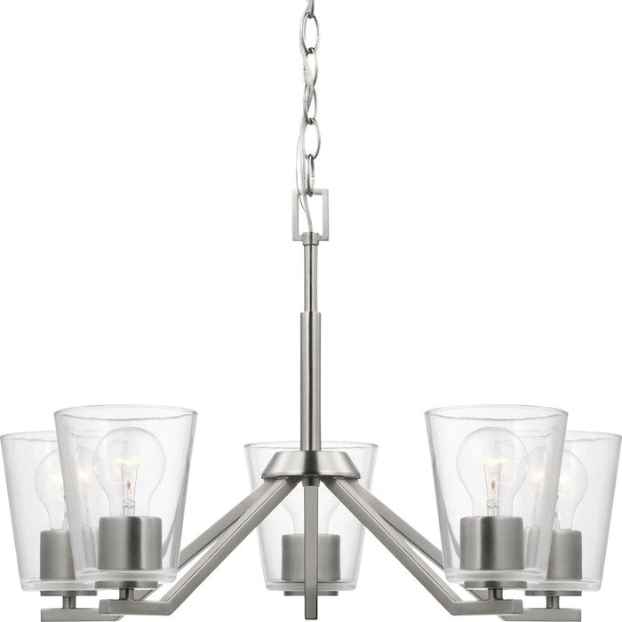 Progress Lighting Vertex 5-Light Chandelier, Nickel/Clear Glass - P400341-009