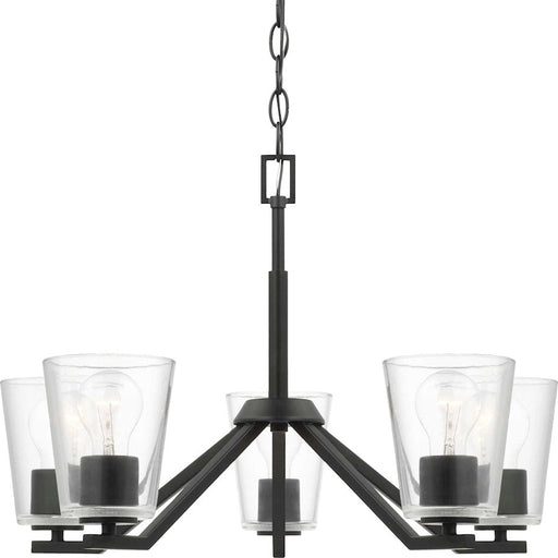 Progress Lighting Vertex 5-Light Chandelier, Black/Clear Glass - P400341-31M