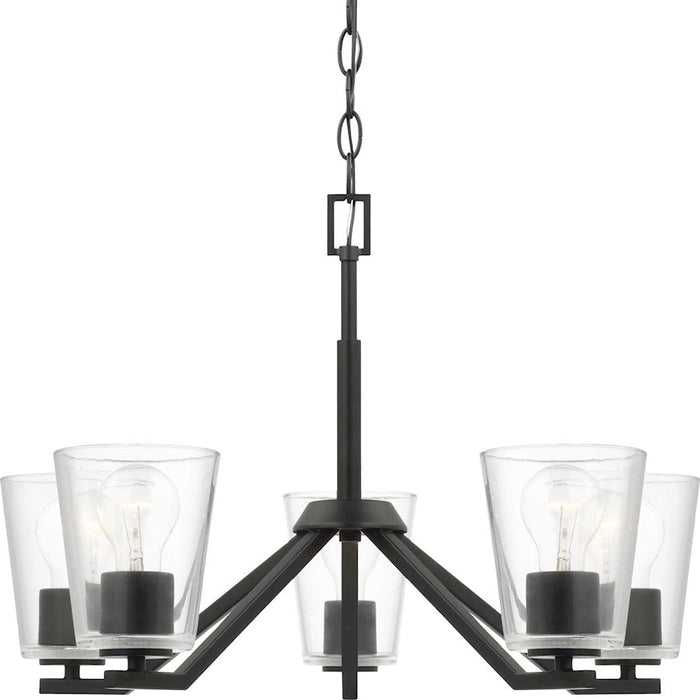 Progress Lighting Vertex 5-Light Chandelier, Black/Clear Glass - P400341-31M