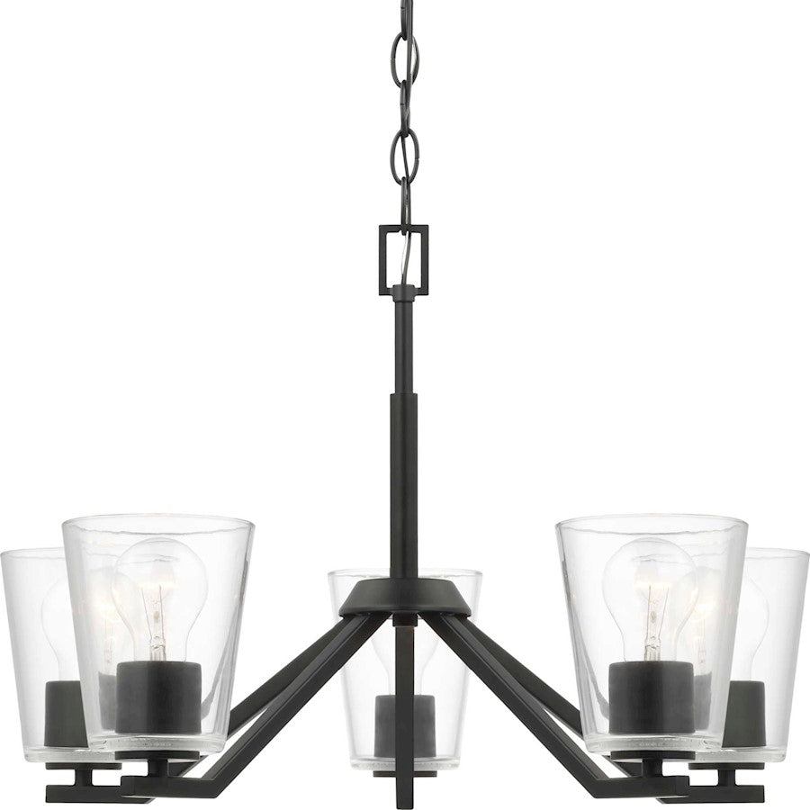 Progress Lighting Vertex 5-Light Chandelier, Black/Clear Glass - P400341-31M