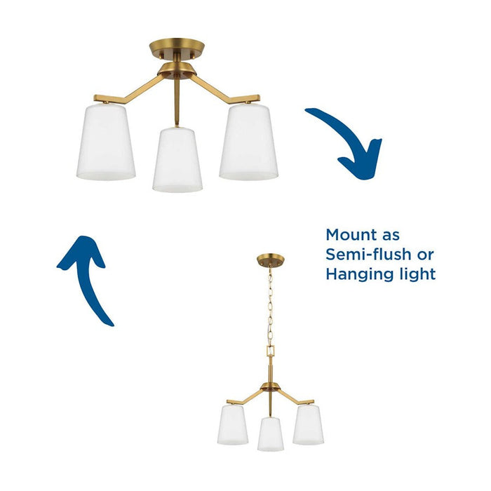 Progress Lighting Vertex 3-Light Convertible Chandelier