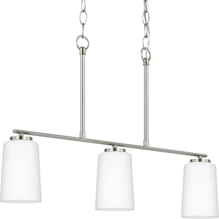 Progress Lighting Adley 3-Lt Linear Chandelier, NK/Etched Opal - P400348-009