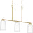 Progress Lighting Adley 3-Lt Linear Chandelier, Brass/Etched White - P400348-012