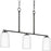 Progress Lighting Adley 3-Lt Linear Chandelier, Black/Etched White - P400348-31M