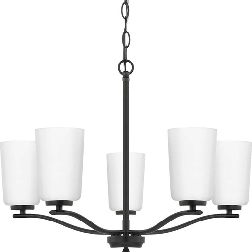 Progress Lighting Adley 5-Light Chandelier, Black/Etched White - P400350-31M