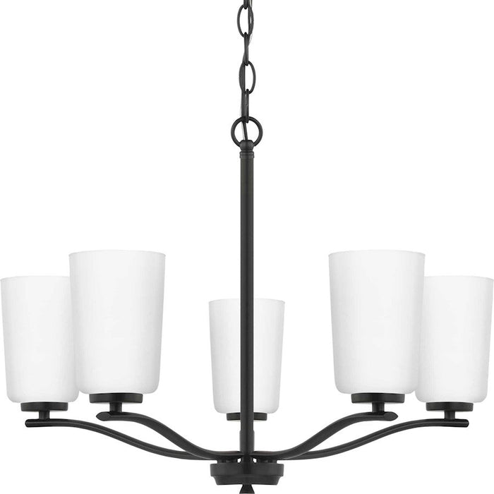 Progress Lighting Adley 5-Light Chandelier, Black/Etched White - P400350-31M