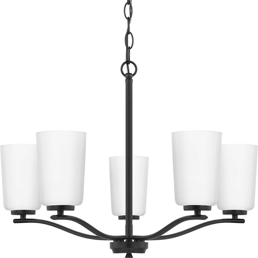 Progress Lighting Adley 5-Light Chandelier, Black/Etched White - P400350-31M