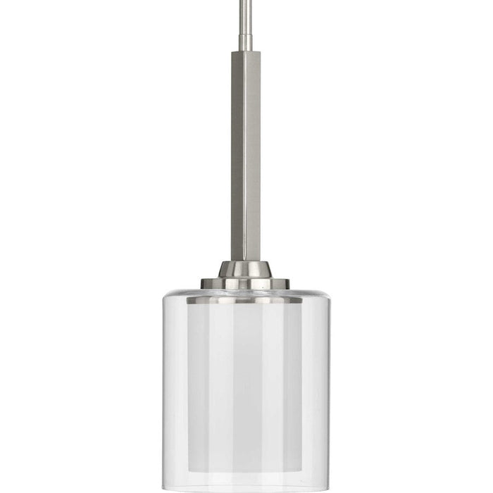 Progress Lighting Kene Brushed Nickel 1-Light Mini-Pendant, Clear - P500103-009