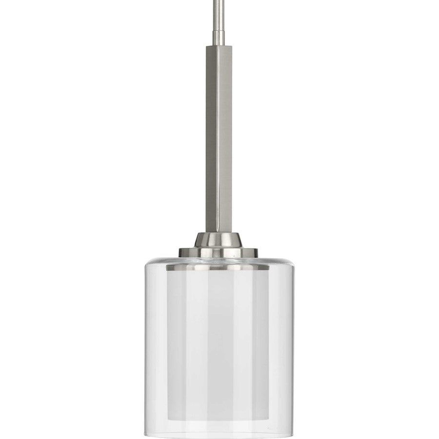 Progress Lighting Kene Brushed Nickel 1-Light Mini-Pendant, Clear - P500103-009