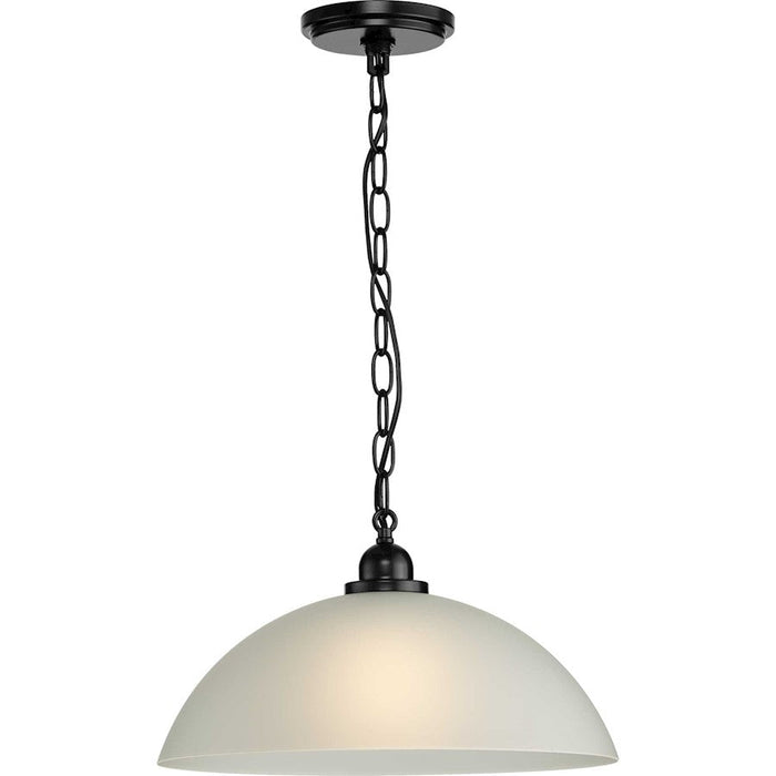 Progress Lighting Classic Dome 1-Light Pendant, Matte Black