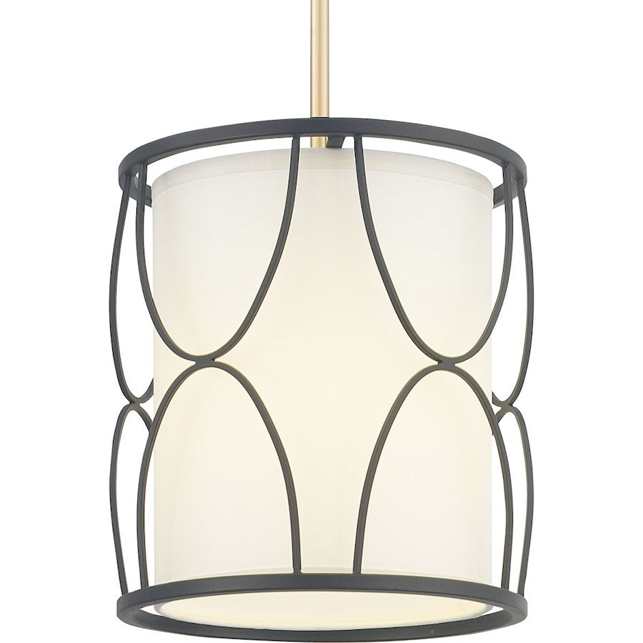 Progress Lighting Landree 1-Light Mini-Pendant, Fabric Shade