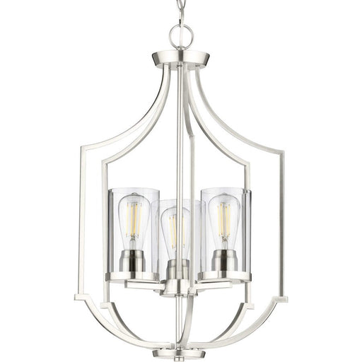 Progress Lighting Lassiter 3-Light Brushed Nickel Foyer, Clear - P500209-009