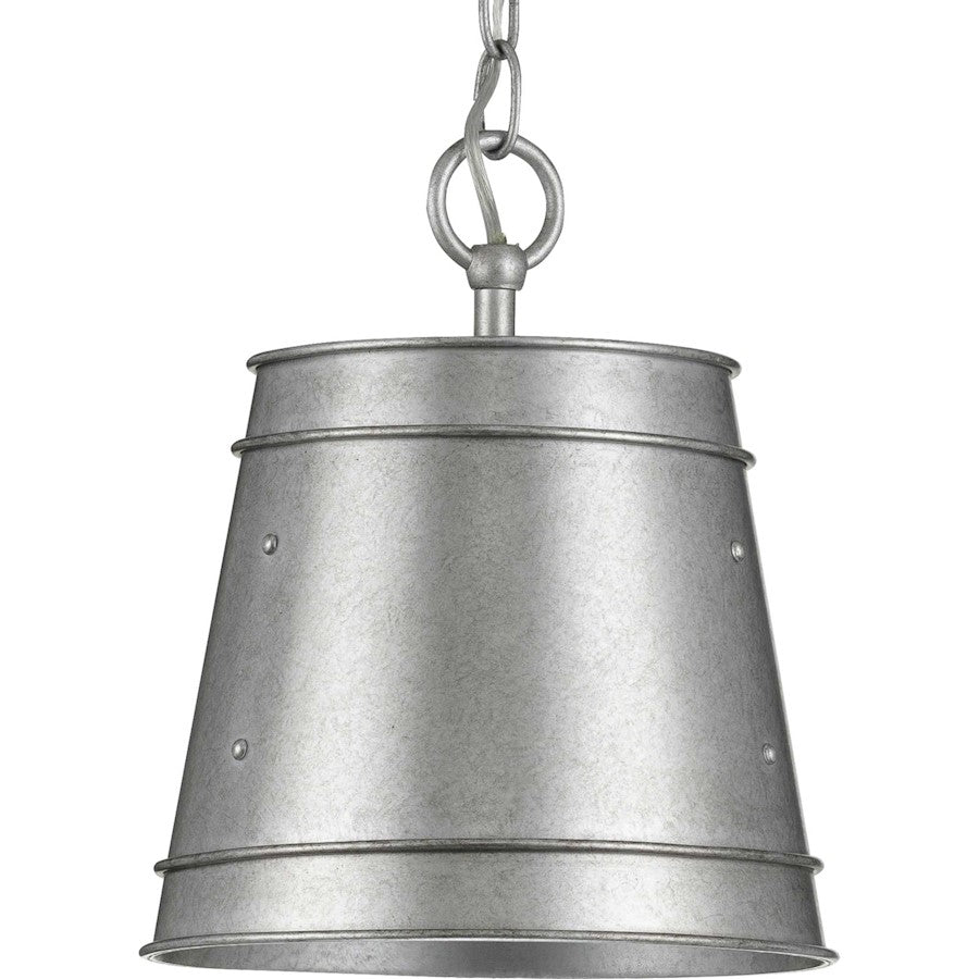 Progress Lighting Galveston Galvanized Outdoor Pendant, Seeded - P500226-141