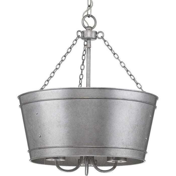 Progress Lighting Galveston Galvanized 3-LT Outdoor Pendant, Seed - P500227-141